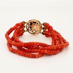 Armband - 14 karaat Geel goud - Bloedkoraal, Sieraden, Tassen en Uiterlijk, Nieuw