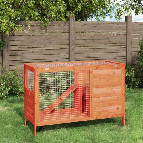 vidaXL Konijnenhok 103x44x69,5 cm massief grenenhout bruin, Dieren en Toebehoren, Knaagdieren en Konijnen | Hokken en Kooien, Nieuw