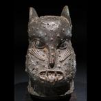 Luipaard hoofd - Oud brons - Yoruba - Nigeria, Antiek en Kunst, Kunst | Niet-Westerse kunst