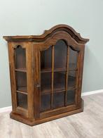 Vitrine - Vintage Houten Vitrinekast met Glazen Deurtjes -, Antiek en Kunst, Curiosa en Brocante