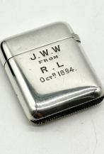 No reserve-Handgemaakte 19e eeuwse zilveren Vesta Case met, Antiek en Kunst, Antiek | Goud en Zilver