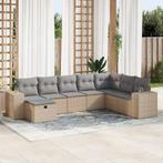 vidaXL 8-delige Loungeset met kussens poly rattan beige, Nieuw, 8 zitplaatsen, Loungeset, Verzenden