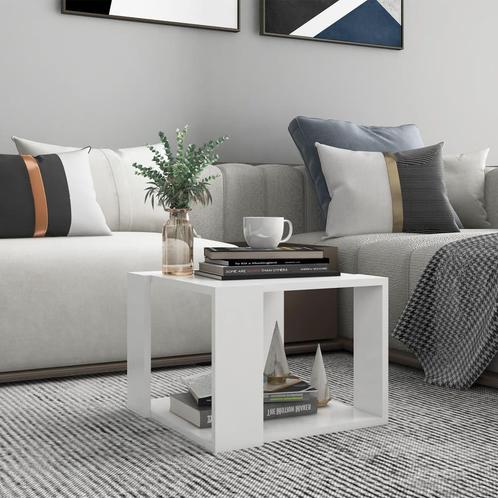 vidaXL Salontafel 40x40x30 cm bewerkt hout wit, Huis en Inrichting, Tafels | Salontafels, 50 tot 100 cm, Nieuw, Overige houtsoorten