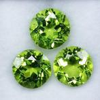 3 pcs Groen Olivijn - 6.55 ct - Instituto Gemólogico Español, Sieraden, Tassen en Uiterlijk, Edelstenen, Nieuw
