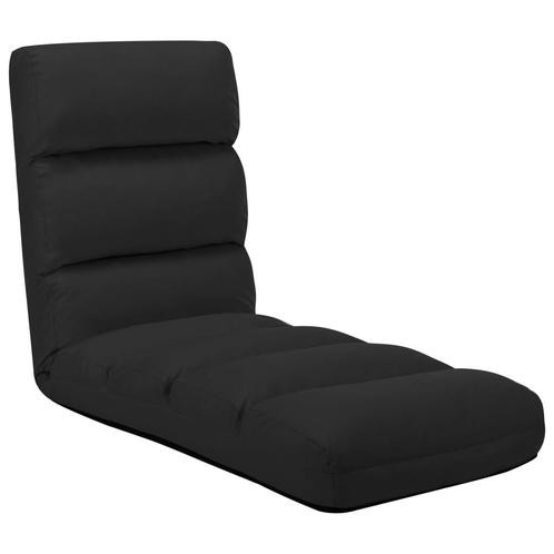 vidaXL Vloerstoel inklapbaar kunstleer zwart, Huis en Inrichting, Banken | Sofa's en Chaises Longues, Nieuw, Verzenden