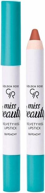 GOLDEN ROSE MISS BEAUTY VELVETY KISS 06 PEACHY LIPSTICK LI.., Verzenden, Nieuw