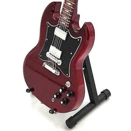 Miniatuur Gibson SG gitaar met gratis standaard, Verzamelen, Muziek, Artiesten en Beroemdheden, Pop, Beeldje of Miniatuur, Nieuw