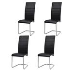 vidaXL Eetkamerstoelen 4 st kunstleer zwart, Verzenden, Nieuw, Zwart