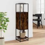 Hoog smal highboard gerookt eiken – opbergkast met metaal, Huis en Inrichting, Kasten | Overige, Verzenden, Nieuw