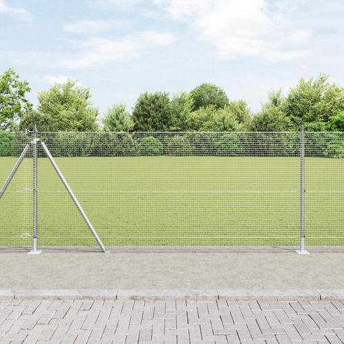 vidaXL Gelaste Draad Hek met 13 Flensposten 0.8x25 m, Tuin en Terras, Schuttingen, Nieuw, IJzer, Verzenden