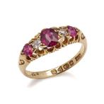 Late Edwardian five stone - 18 karaat Geel goud - Ring -