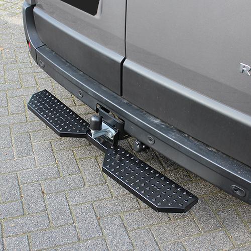 Achteropstap aan trekhaak RVS zwart achter opstap trede, Auto diversen, Tuning en Styling