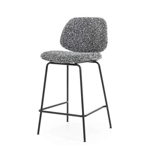 Barstoel Jon - Zwart Maywood - 95996 - barkruk/stoel, Huis en Inrichting, Stoelen, Nieuw, Stof