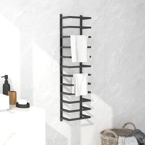 vidaXL Handdoekenrek 24x12x96 cm staal zwart, Huis en Inrichting, Badkamer | Badtextiel en Accessoires, Zwart, Nieuw, Verzenden