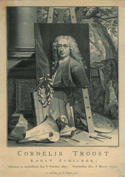 Portrait of Cornelis Troost, Antiek en Kunst, Kunst | Etsen en Gravures