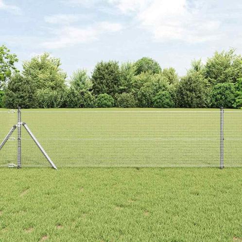vidaXL Gelaste draadhek met 13 posten 0.8x100 m, Tuin en Terras, Schuttingen, Nieuw, IJzer, Verzenden
