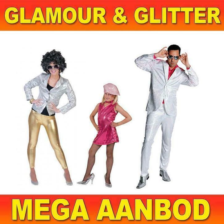 Glamour & Glitter - Glitter kleding & accessoires, Kleding | Dames, Carnavalskleding en Feestkleding, Kleding, Nieuw, Ophalen of Verzenden