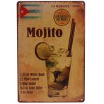 Metalen Plaatje - Mojito Cocktail - La Habana Cuba - 20x30cm, Ophalen of Verzenden, Nieuw