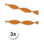 3 oranje crepe papier slingers 5 m - Slingers, Ophalen of Verzenden, Nieuw