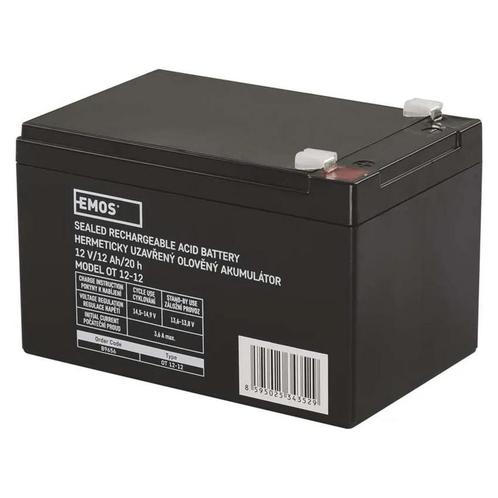 Emos Oplaadbare Loodaccu 12V - Lead-Acid - 12Ah - 6.3mm, Audio, Tv en Foto, Accu's en Batterijen, Nieuw, Verzenden