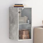 vidaXL Wandkast met glazen deuren 35x37x68,5 cm betongrijs, Verzenden, Nieuw