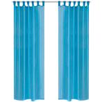 vidaXL Turquoise Vitrage 140 x 245 cm 2 stuks, Verzenden, Nieuw