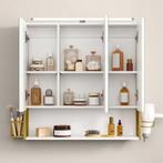 Badkamerkast met Spiegel en LED  Wandkast met Rek en Föhnhou, Verzenden, Nieuw