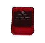 Sony PS1 1MB Memory Card Transparant Rood (PS1 Accessoires), Spelcomputers en Games, Ophalen of Verzenden, Zo goed als nieuw