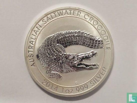 Australië 1 dollar 2014 Australische zoutwaterkrokodil, Postzegels en Munten, Munten | Oceanië, Losse munt, Goud, Zilver, Verzenden