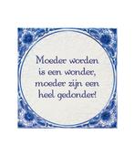 Delfts Blauw Tegel Moeder Worden 14,5cm, Verzenden, Nieuw