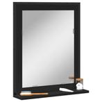 vidaXL Badkamerspiegel met schap 50x12x60 cm hout zwart, Verzenden, Nieuw