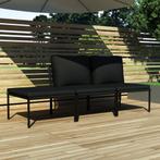 vidaXL 3-delige Loungeset met kussens PVC zwart, Verzenden, Nieuw, Kunststof, Loungeset