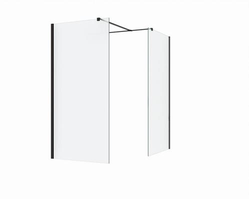 Douchewand 2 zijwanden Silvo Melkglas Mat Zwart, Doe-het-zelf en Verbouw, Sanitair, Verzenden