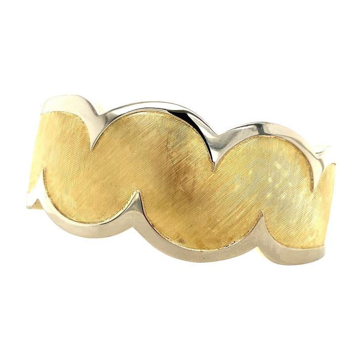 Gouden bewerkte vintage bangle 14 krt, Sieraden, Tassen en Uiterlijk, Armbanden, Nieuw, Ophalen of Verzenden