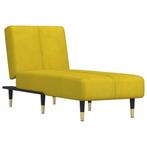 Chaise longue fluweel geel (Poef, Stoelen, Interieur), Verzenden