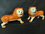 Staffordshire Porselein - Beeld, Paar staande leeuwen - 26, Antiek en Kunst