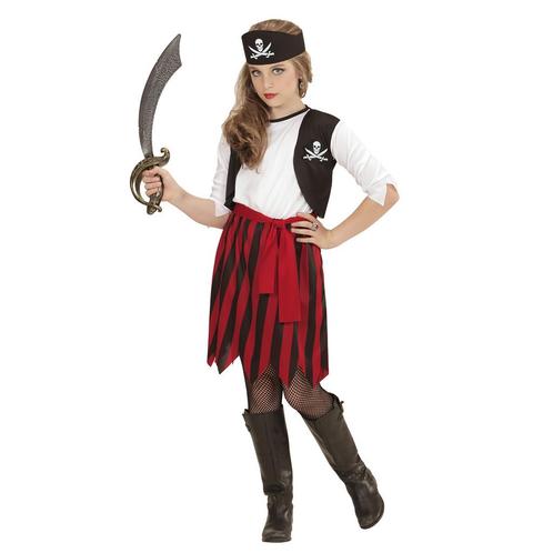 Piraat Jurk Zwart Rood Meisje, Kinderen en Baby's, Carnavalskleding en Verkleedspullen, Nieuw, Verzenden