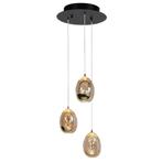 High light | Hanglamp | Amber | Golden Egg | 3 lichts, Nieuw, Ophalen of Verzenden, Glas, 75 cm of meer
