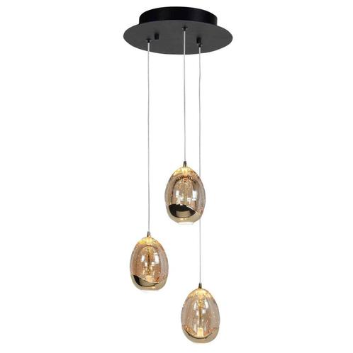 High light | Hanglamp | Amber | Golden Egg | 3 lichts, Huis en Inrichting, Lampen | Hanglampen, 75 cm of meer, Nieuw, Glas, Ophalen of Verzenden