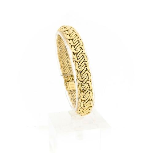 Gouden Franse gourmet schakel armband | 19 cm (unisex), Sieraden, Tassen en Uiterlijk, Armbanden, Overige kleuren, Gebruikt, Goud
