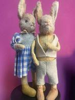 Kersa: haas meisje en haas jongen pop, 1920-1930. - Pop -, Antiek en Kunst