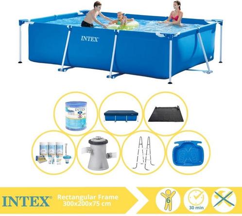 Intex Rectangular Frame Zwembad  Opzetzwembad  300x200x75, Tuin en Terras, Zwembaden, 200 tot 400 cm, Rechthoekig, Nieuw, Opzetzwembad