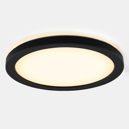 Zwarte badkamer plafondlamp Shivani, rond, IP44, 8W, 3000K, Huis en Inrichting, Lampen | Plafondlampen, Nieuw, Stof, Ophalen of Verzenden