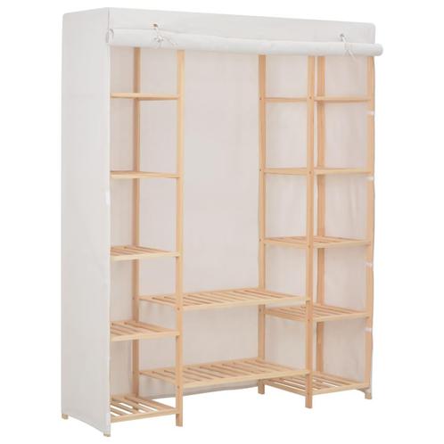 vidaXL Kledingkast 135x40x170 cm stof wit, Huis en Inrichting, Kasten | Kledingkasten, Nieuw, Verzenden