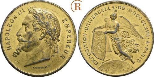 Brons medaille auf die Weltausstellung im Paris 1867 Fran..., Postzegels en Munten, Penningen en Medailles, Verzenden