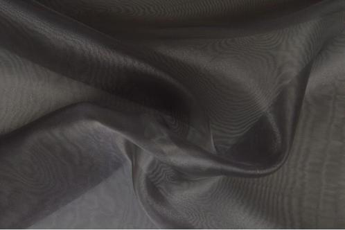 15 meter organza stof - Donkergrijs, Hobby en Vrije tijd, Stoffen en Lappen, 120 cm of meer, 200 cm of meer, Grijs, Nieuw, Polyester