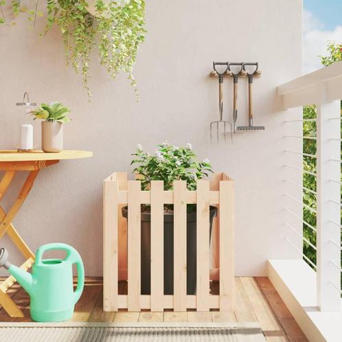 vidaXL Plantenbak met hekontwerp 60x60x60 cm massief, Tuin en Terras, Bloembakken en Plantenbakken, 60 tot 100 cm, Nieuw, Hout