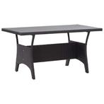 vidaXL Tuintafel 120x70x66 cm poly rattan zwart, Verzenden, Nieuw