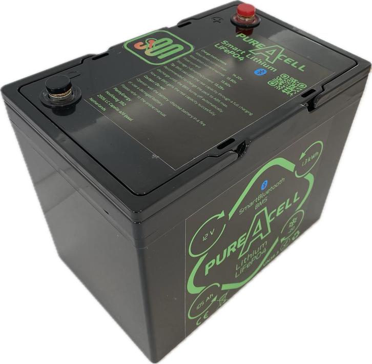 PureAcell® LiFePO4 12v 105Ah / 1.4kWh Lithium accu, Watersport en Boten, Navigatiemiddelen en Scheepselektronica, Ophalen of Verzenden