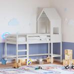 vidaXL Halfhoogslaper met ladder en bedhuis grenenhout wit, Huis en Inrichting, 90 cm, Eenpersoons, Verzenden, Wit